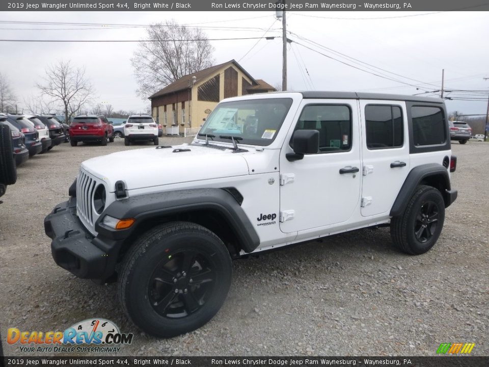 2019 Jeep Wrangler Unlimited Sport 4x4 Bright White / Black Photo #1