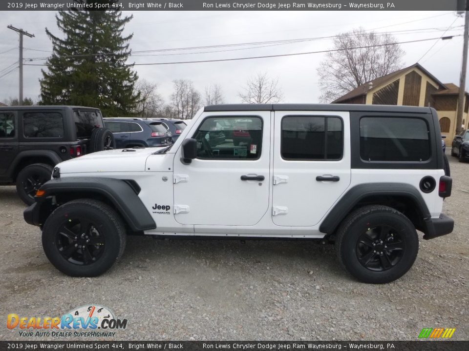 2019 Jeep Wrangler Unlimited Sport 4x4 Bright White / Black Photo #2