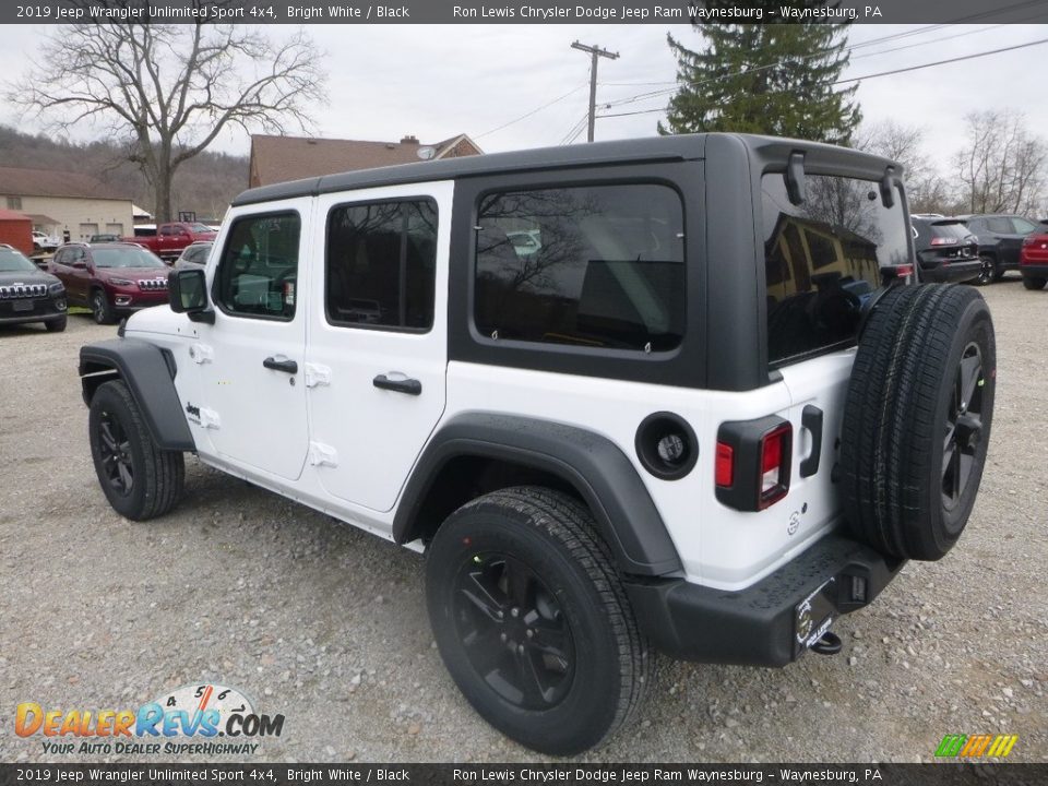 2019 Jeep Wrangler Unlimited Sport 4x4 Bright White / Black Photo #3