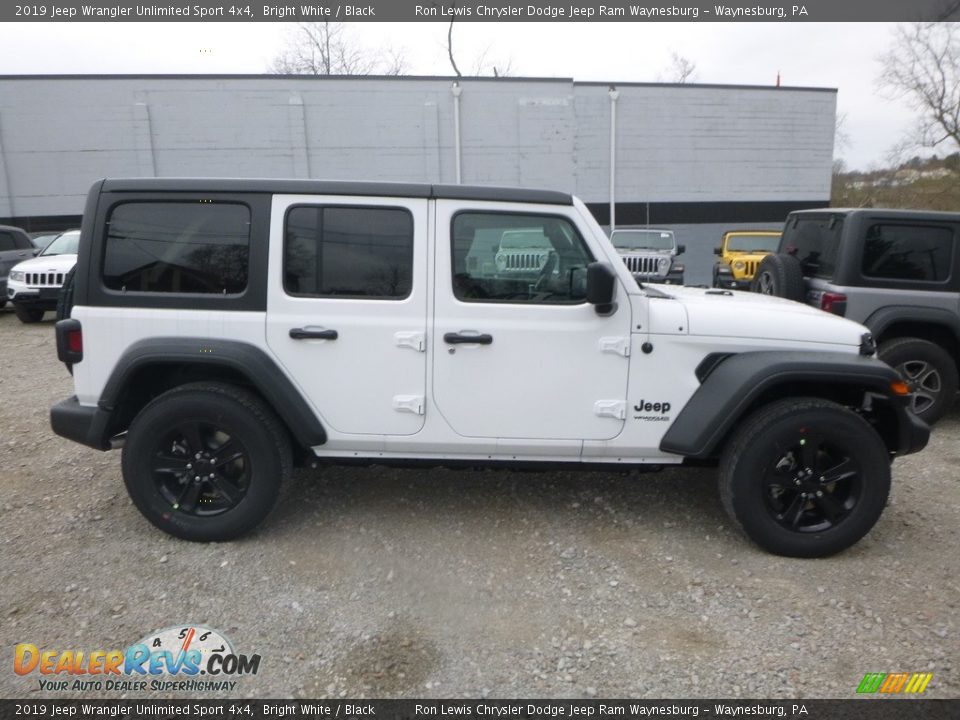 2019 Jeep Wrangler Unlimited Sport 4x4 Bright White / Black Photo #6
