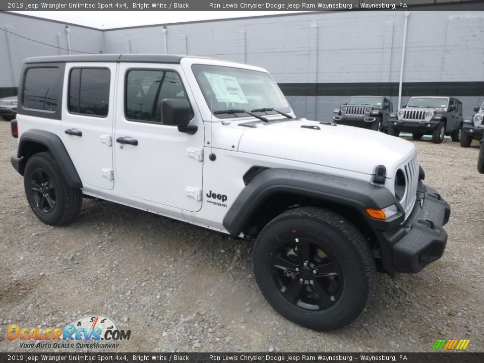 2019 Jeep Wrangler Unlimited Sport 4x4 Bright White / Black Photo #7