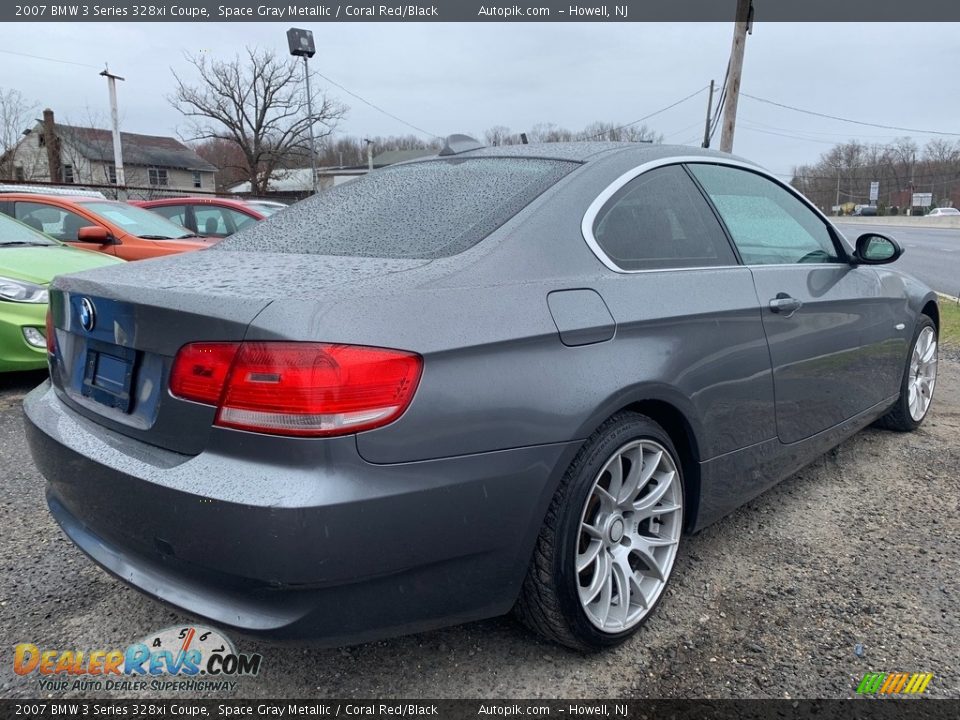 2007 BMW 3 Series 328xi Coupe Space Gray Metallic / Coral Red/Black Photo #3