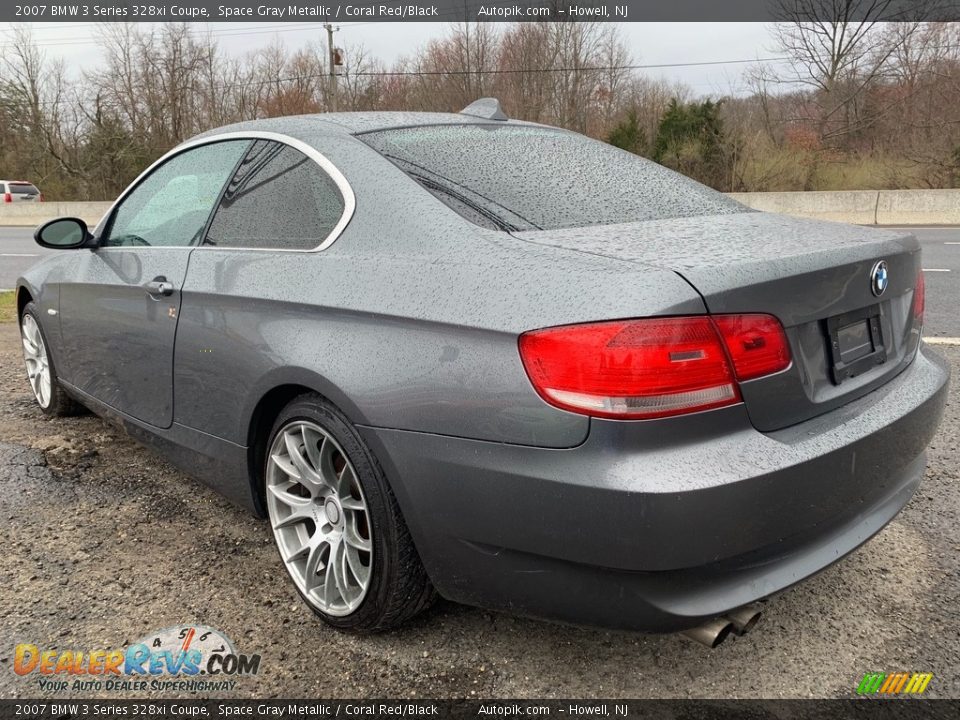 2007 BMW 3 Series 328xi Coupe Space Gray Metallic / Coral Red/Black Photo #5
