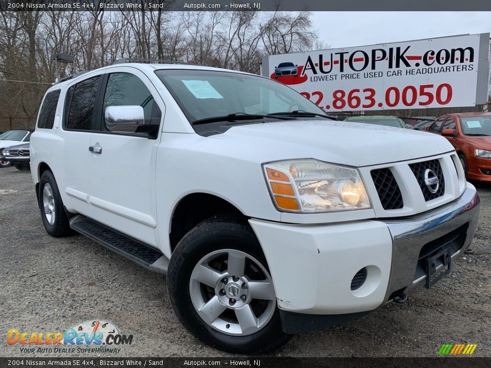 2004 Nissan Armada SE 4x4 Blizzard White / Sand Photo #1