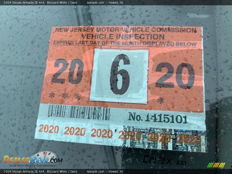 2004 Nissan Armada SE 4x4 Blizzard White / Sand Photo #9