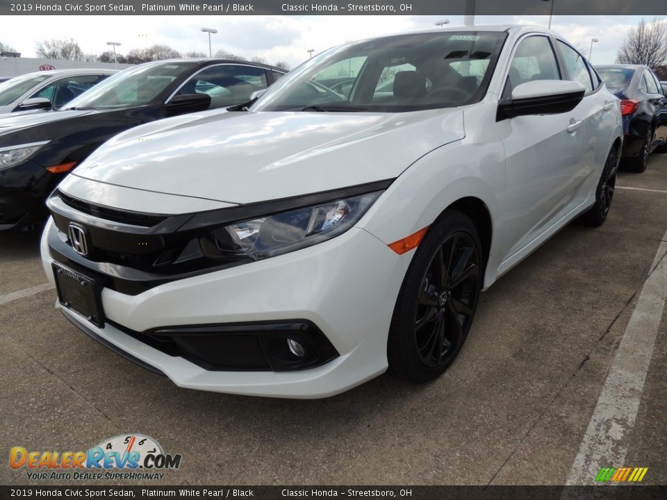 2019 Honda Civic Sport Sedan Platinum White Pearl / Black Photo #1