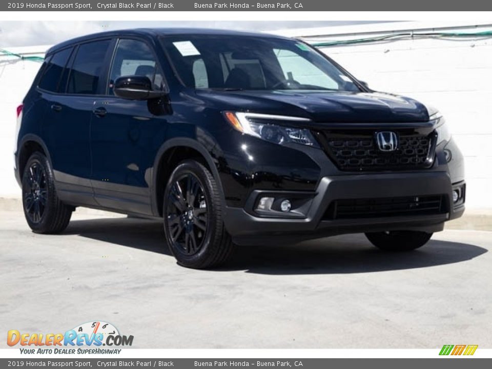 2019 Honda Passport Sport Crystal Black Pearl / Black Photo #1