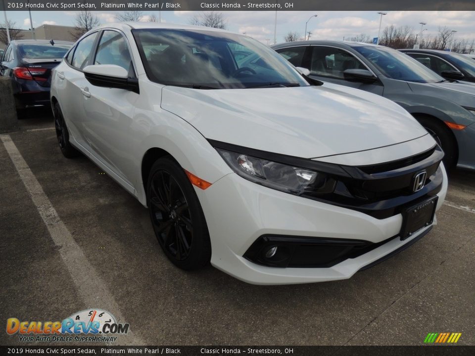 2019 Honda Civic Sport Sedan Platinum White Pearl / Black Photo #3