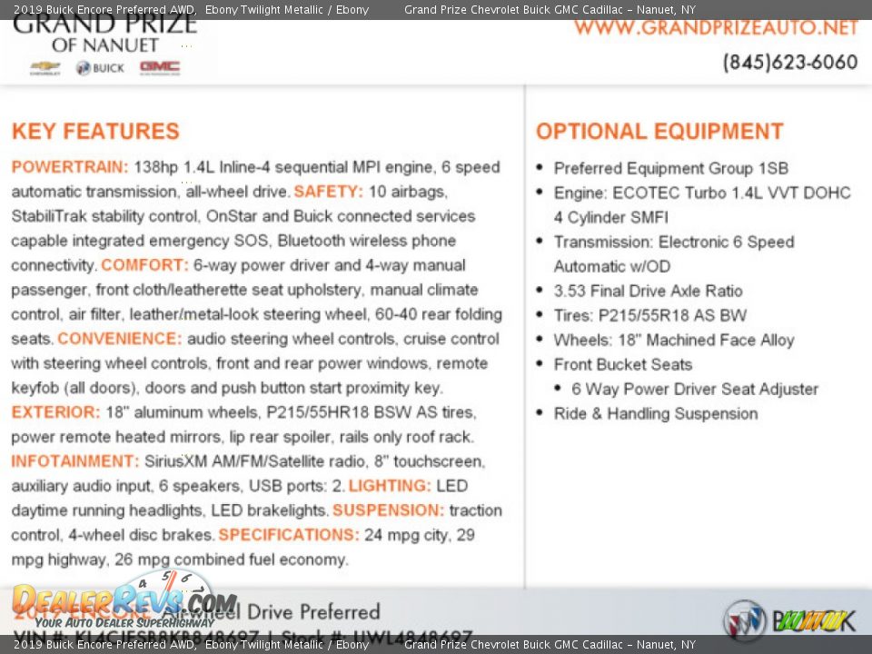 2019 Buick Encore Preferred AWD Ebony Twilight Metallic / Ebony Photo #10