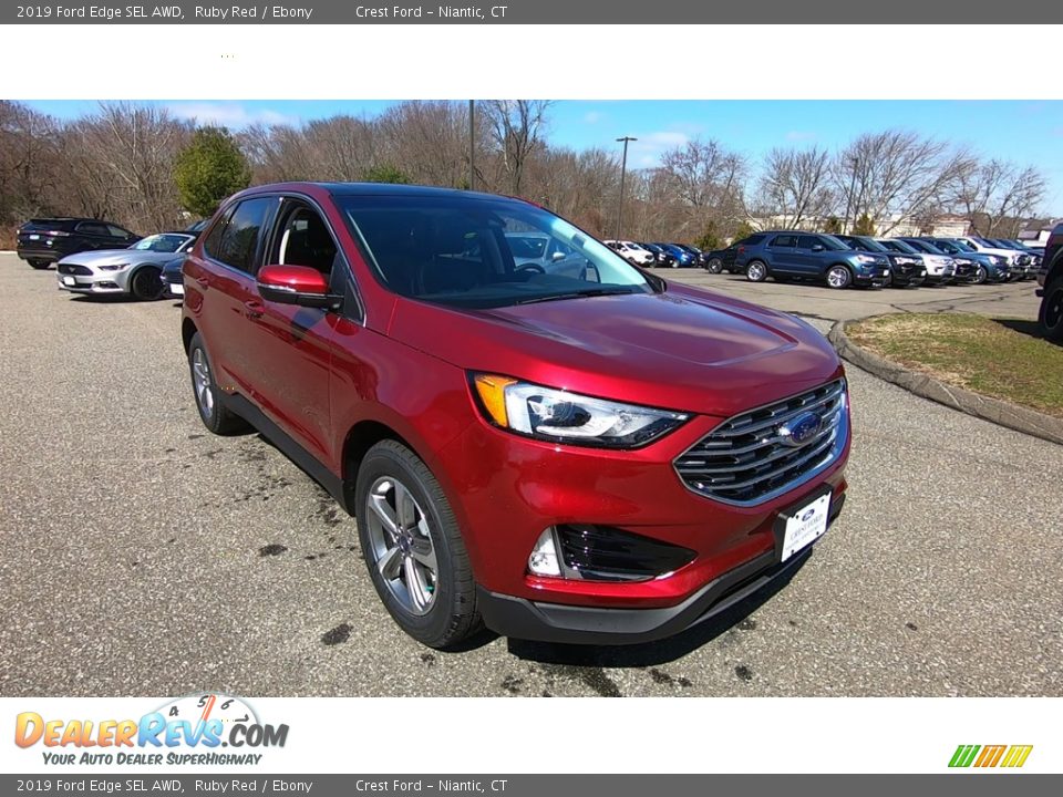 2019 Ford Edge SEL AWD Ruby Red / Ebony Photo #1