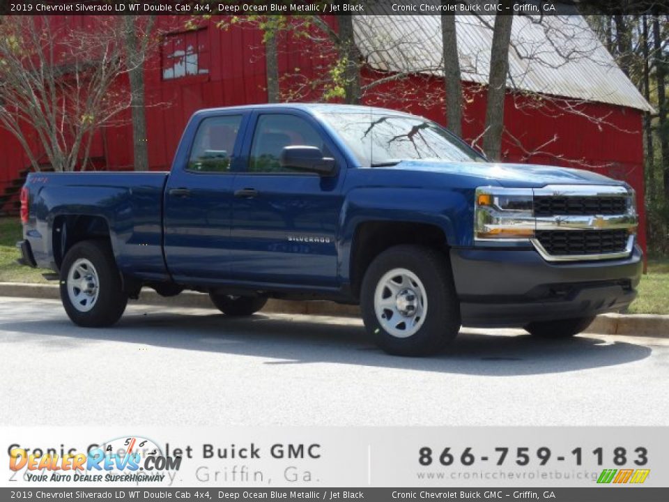 2019 Chevrolet Silverado LD WT Double Cab 4x4 Deep Ocean Blue Metallic / Jet Black Photo #1