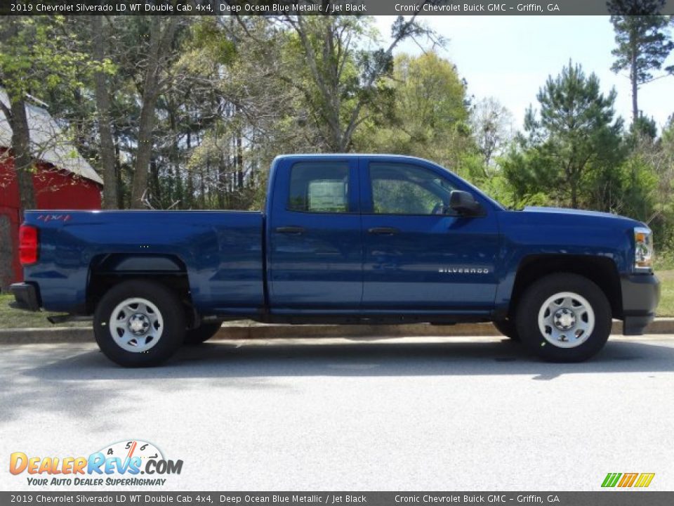2019 Chevrolet Silverado LD WT Double Cab 4x4 Deep Ocean Blue Metallic / Jet Black Photo #2
