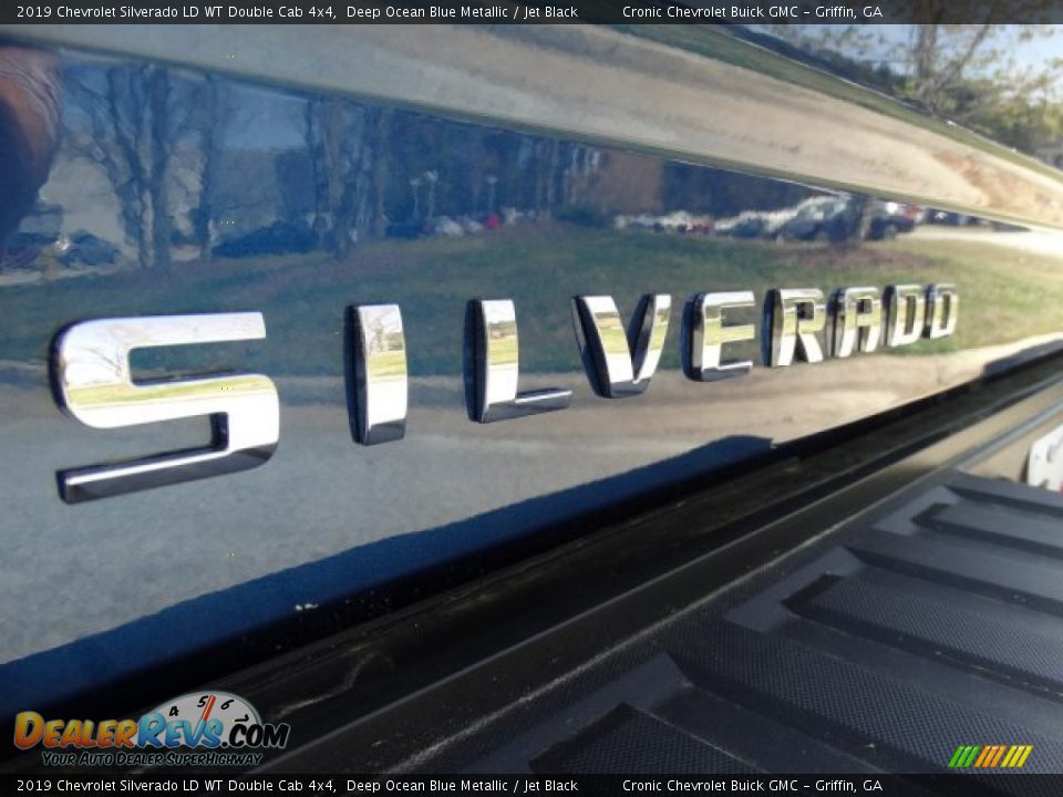2019 Chevrolet Silverado LD WT Double Cab 4x4 Deep Ocean Blue Metallic / Jet Black Photo #9