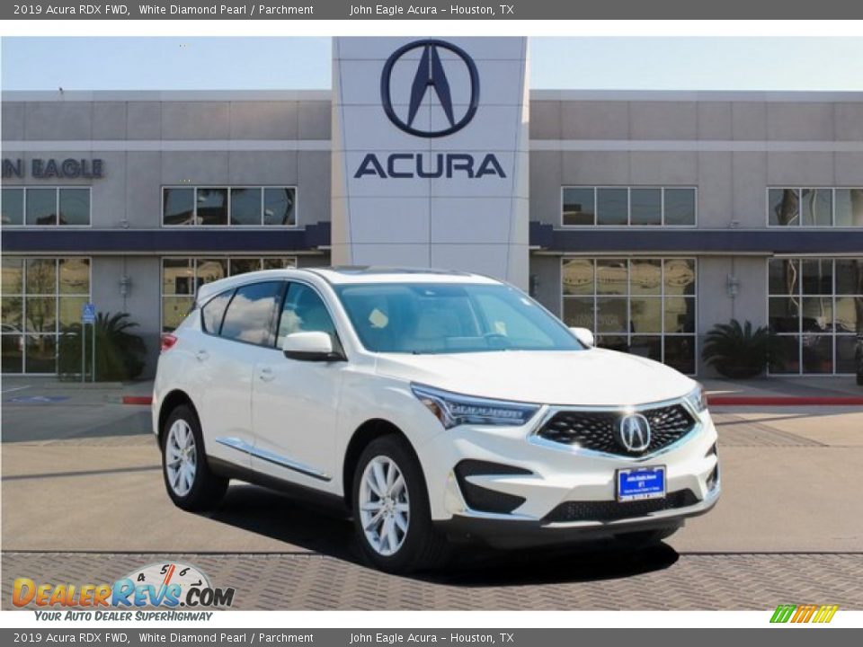 2019 Acura RDX FWD White Diamond Pearl / Parchment Photo #1