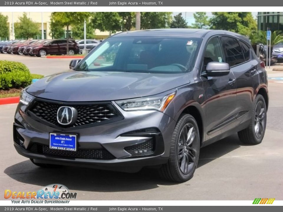 2019 Acura RDX A-Spec Modern Steel Metallic / Red Photo #3