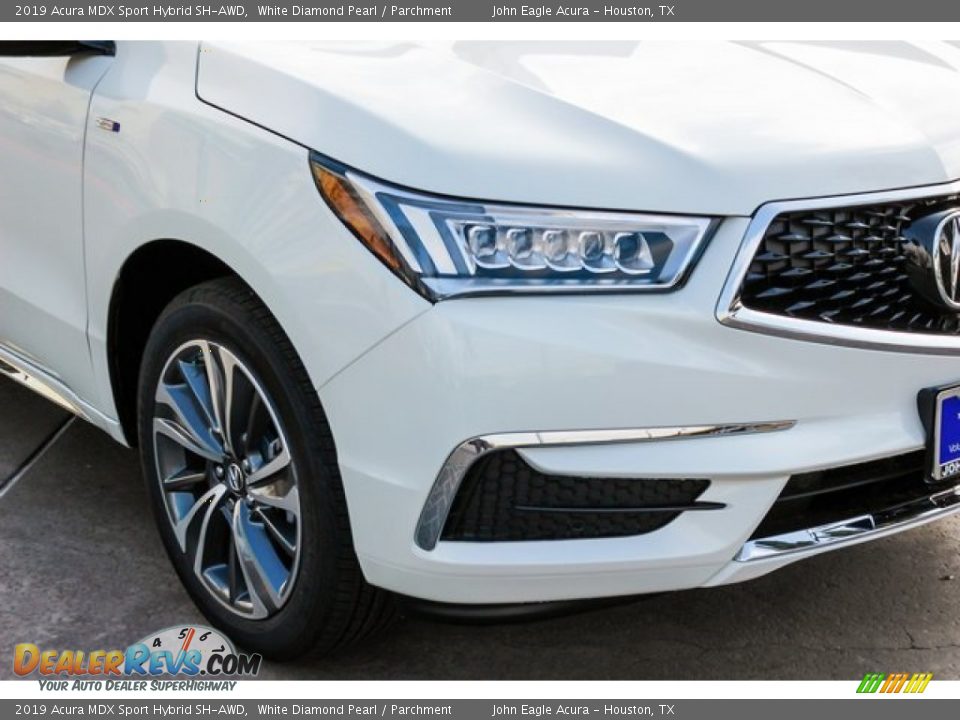 2019 Acura MDX Sport Hybrid SH-AWD White Diamond Pearl / Parchment Photo #10