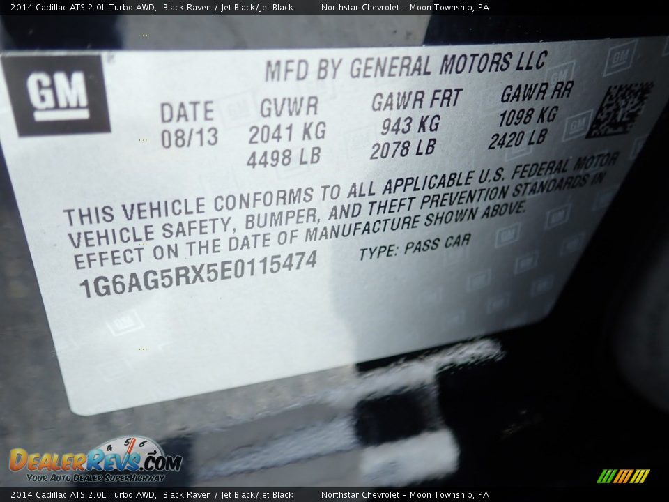 2014 Cadillac ATS 2.0L Turbo AWD Black Raven / Jet Black/Jet Black Photo #28