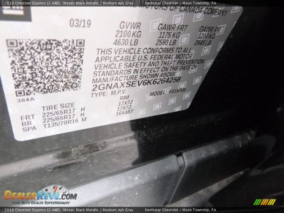 2019 Chevrolet Equinox LS AWD Mosaic Black Metallic / Medium Ash Gray Photo #17