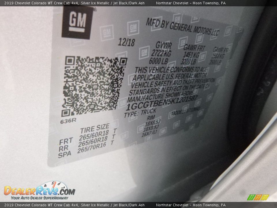 2019 Chevrolet Colorado WT Crew Cab 4x4 Silver Ice Metallic / Jet Black/Dark Ash Photo #16