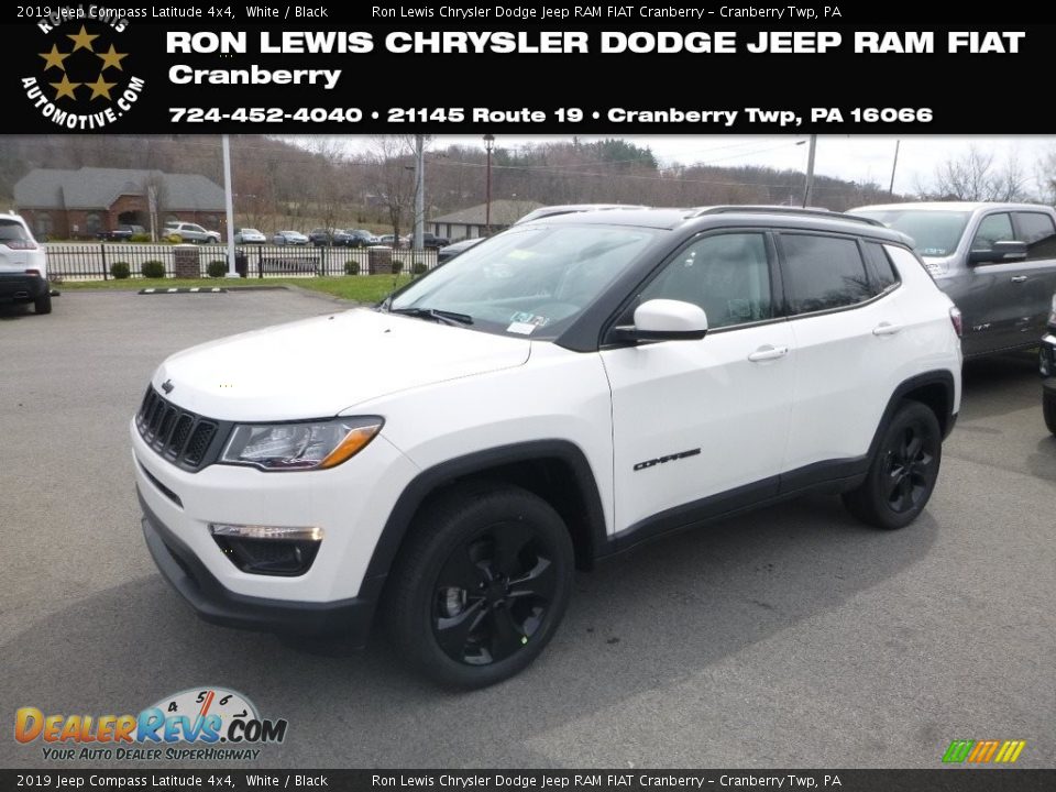 2019 Jeep Compass Latitude 4x4 White / Black Photo #1