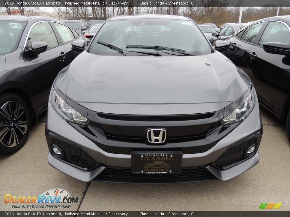 2019 Honda Civic EX Hatchback Polished Metal Metallic / Black/Ivory Photo #2