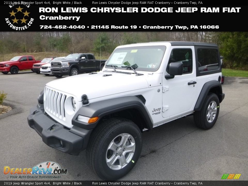 2019 Jeep Wrangler Sport 4x4 Bright White / Black Photo #1