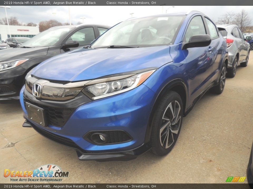 2019 Honda HR-V Sport AWD Aegean Blue Metallic / Black Photo #1