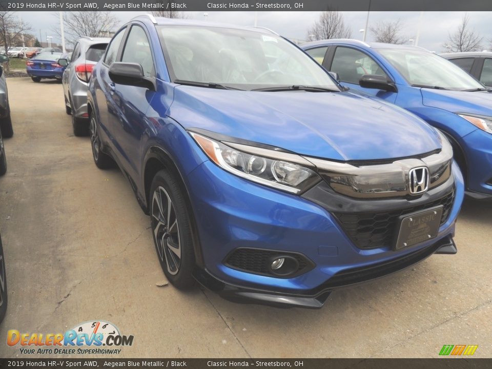 2019 Honda HR-V Sport AWD Aegean Blue Metallic / Black Photo #3