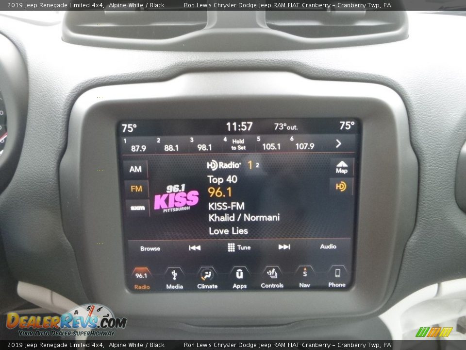 2019 Jeep Renegade Limited 4x4 Alpine White / Black Photo #17