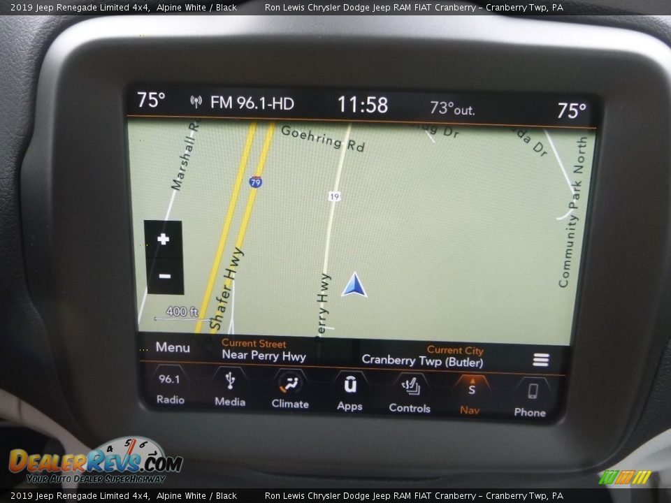 2019 Jeep Renegade Limited 4x4 Alpine White / Black Photo #18