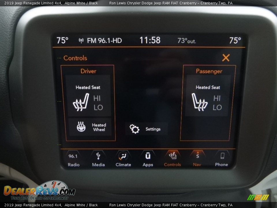 2019 Jeep Renegade Limited 4x4 Alpine White / Black Photo #20