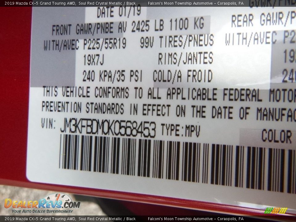 2019 Mazda CX-5 Grand Touring AWD Soul Red Crystal Metallic / Black Photo #12