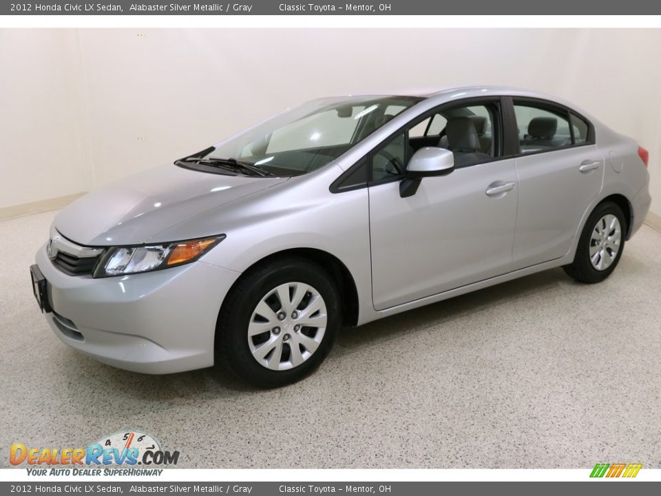2012 Honda Civic LX Sedan Alabaster Silver Metallic / Gray Photo #3