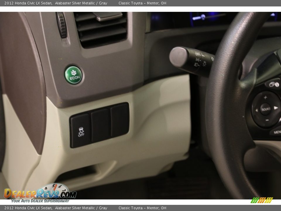 2012 Honda Civic LX Sedan Alabaster Silver Metallic / Gray Photo #5