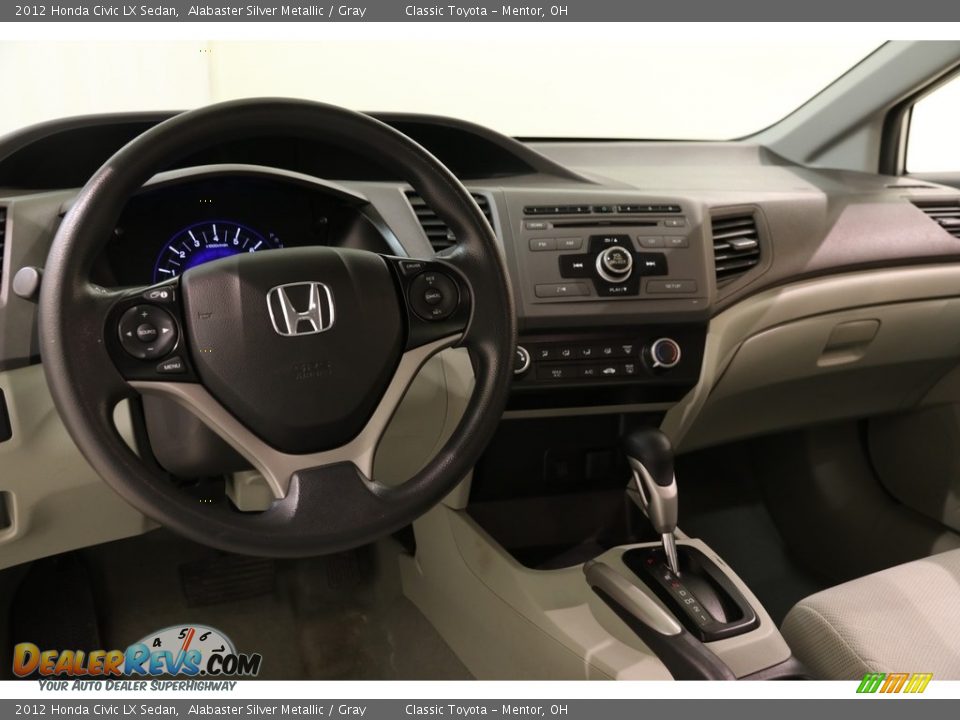2012 Honda Civic LX Sedan Alabaster Silver Metallic / Gray Photo #7