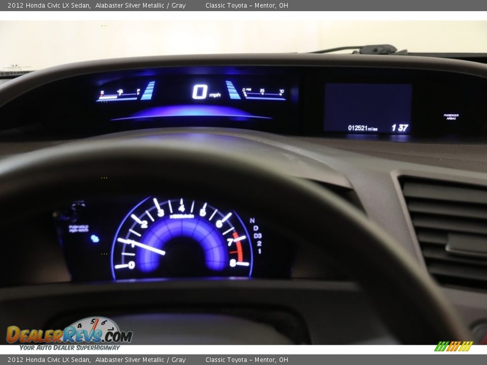 2012 Honda Civic LX Sedan Alabaster Silver Metallic / Gray Photo #9