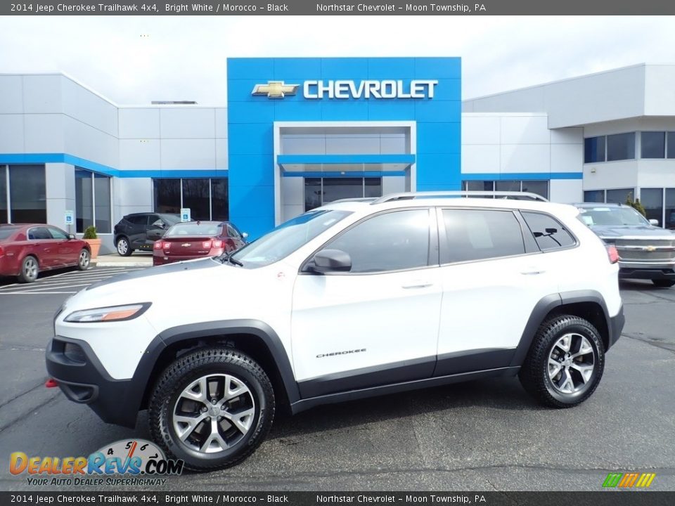 2014 Jeep Cherokee Trailhawk 4x4 Bright White / Morocco - Black Photo #1