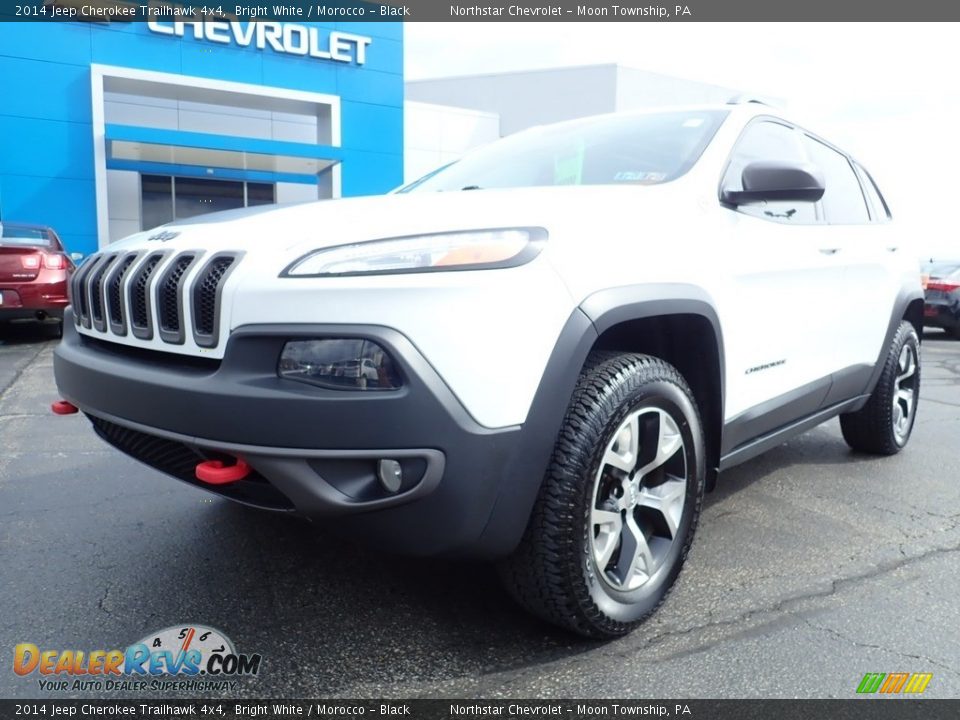 2014 Jeep Cherokee Trailhawk 4x4 Bright White / Morocco - Black Photo #2