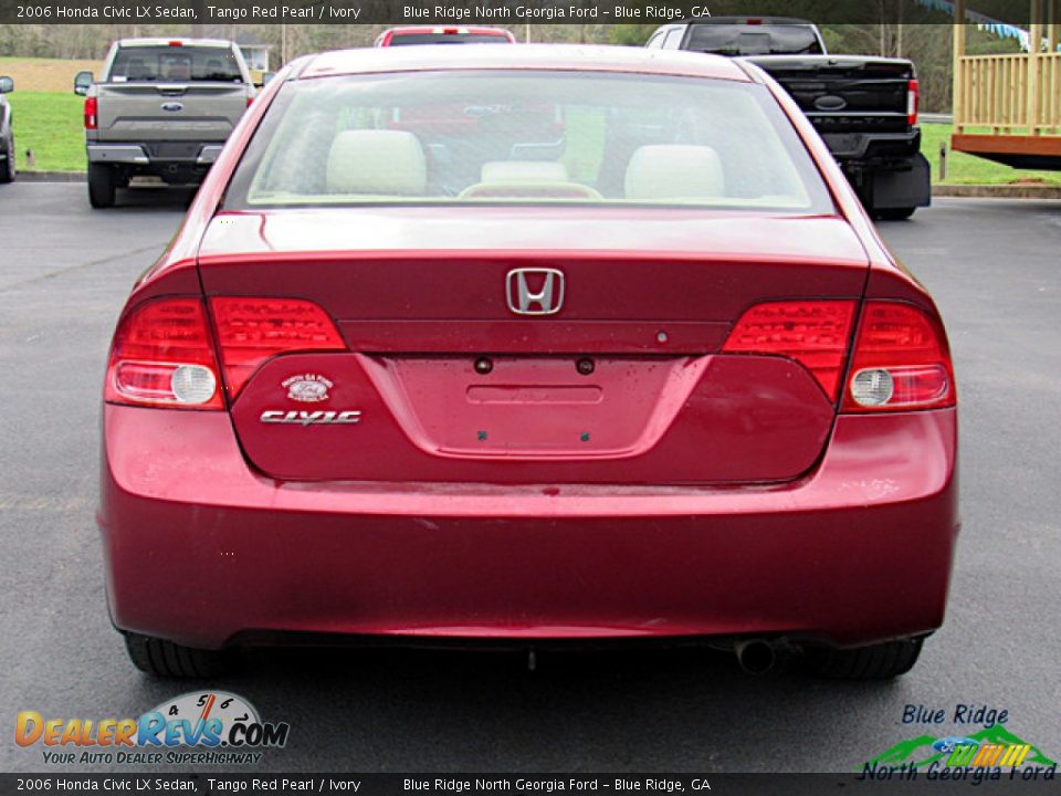 2006 Honda Civic LX Sedan Tango Red Pearl / Ivory Photo #4