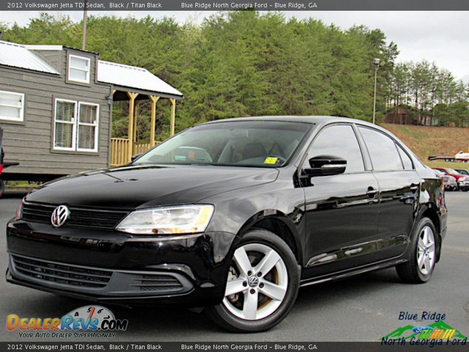 2012 Volkswagen Jetta TDI Sedan Black / Titan Black Photo #1