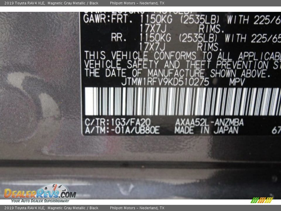 2019 Toyota RAV4 XLE Magnetic Gray Metallic / Black Photo #23