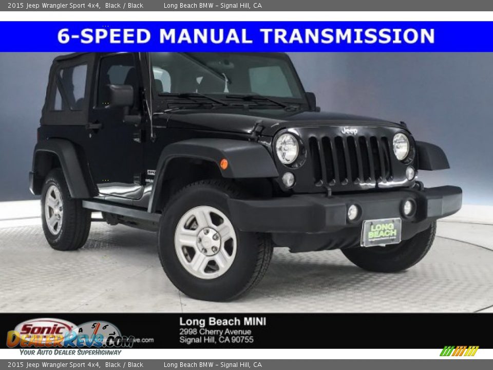 2015 Jeep Wrangler Sport 4x4 Black / Black Photo #1