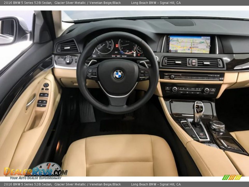 2016 BMW 5 Series 528i Sedan Glacier Silver Metallic / Venetian Beige/Black Photo #4