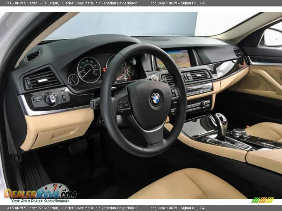 2016 BMW 5 Series 528i Sedan Glacier Silver Metallic / Venetian Beige/Black Photo #20