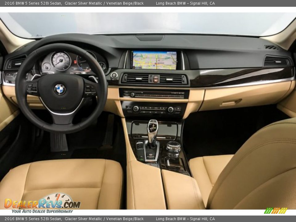 2016 BMW 5 Series 528i Sedan Glacier Silver Metallic / Venetian Beige/Black Photo #23