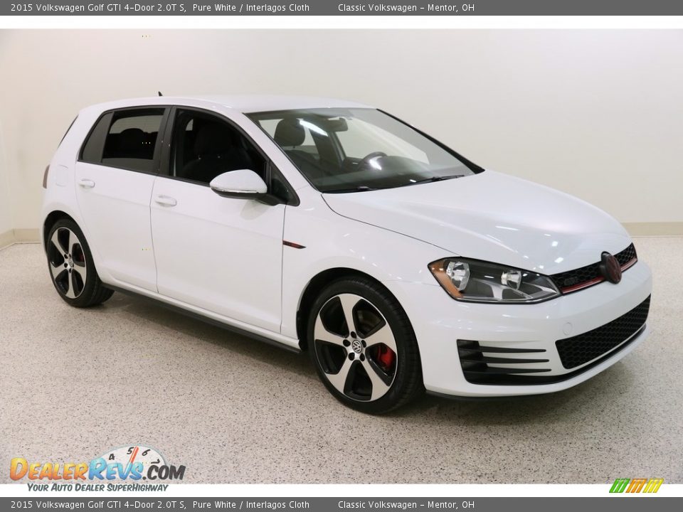 2015 Volkswagen Golf GTI 4-Door 2.0T S Pure White / Interlagos Cloth Photo #1