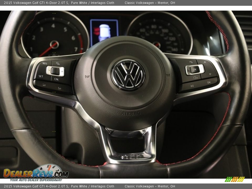 2015 Volkswagen Golf GTI 4-Door 2.0T S Pure White / Interlagos Cloth Photo #7