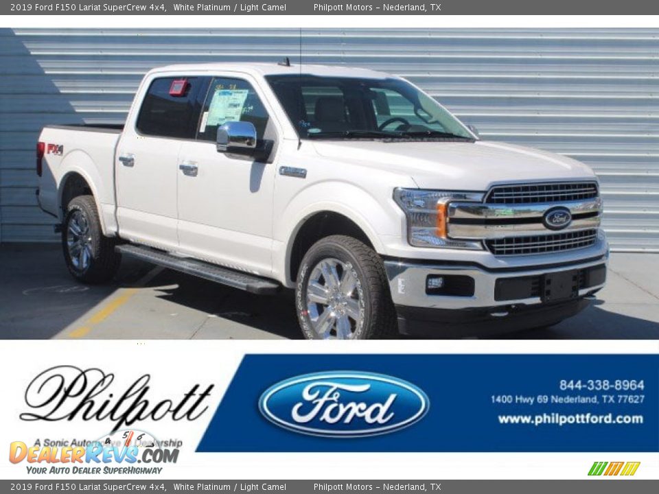 2019 Ford F150 Lariat SuperCrew 4x4 White Platinum / Light Camel Photo #1