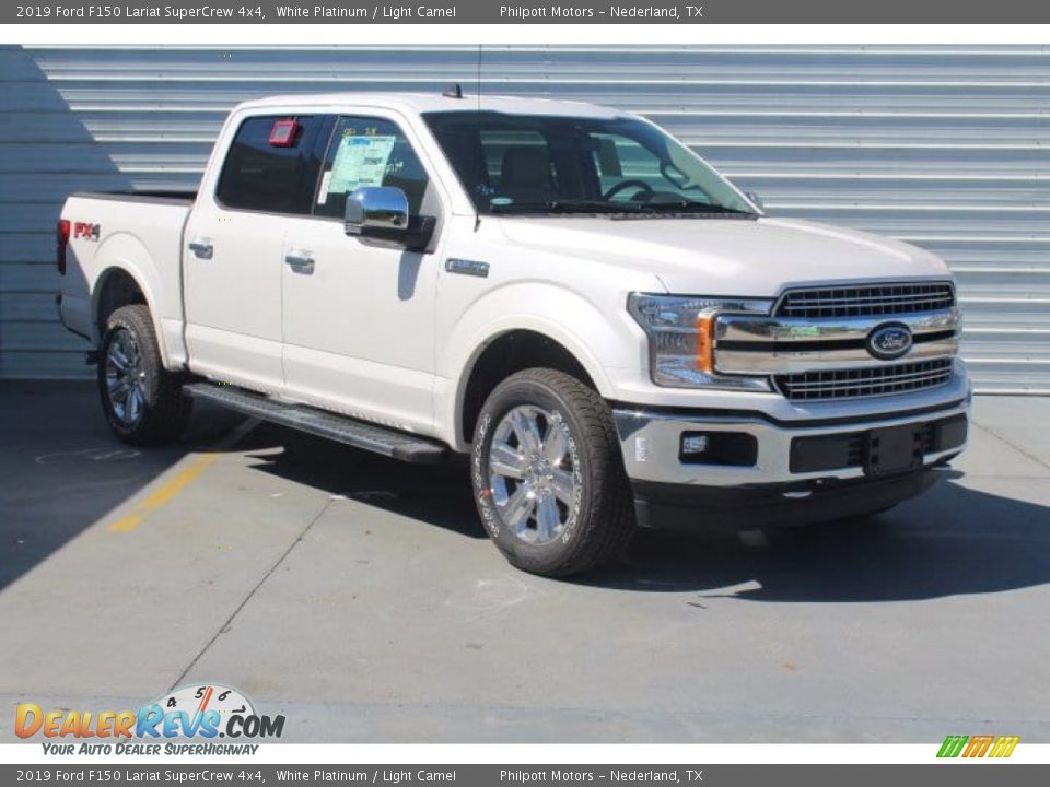 2019 Ford F150 Lariat SuperCrew 4x4 White Platinum / Light Camel Photo #2