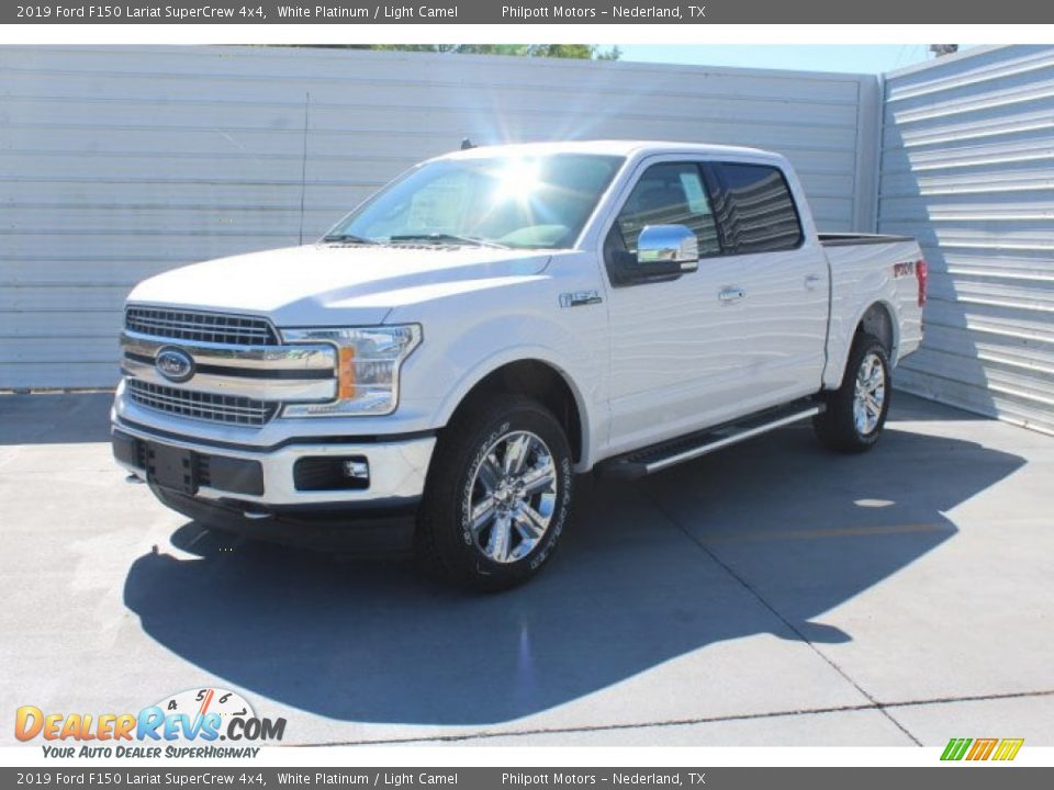 2019 Ford F150 Lariat SuperCrew 4x4 White Platinum / Light Camel Photo #4
